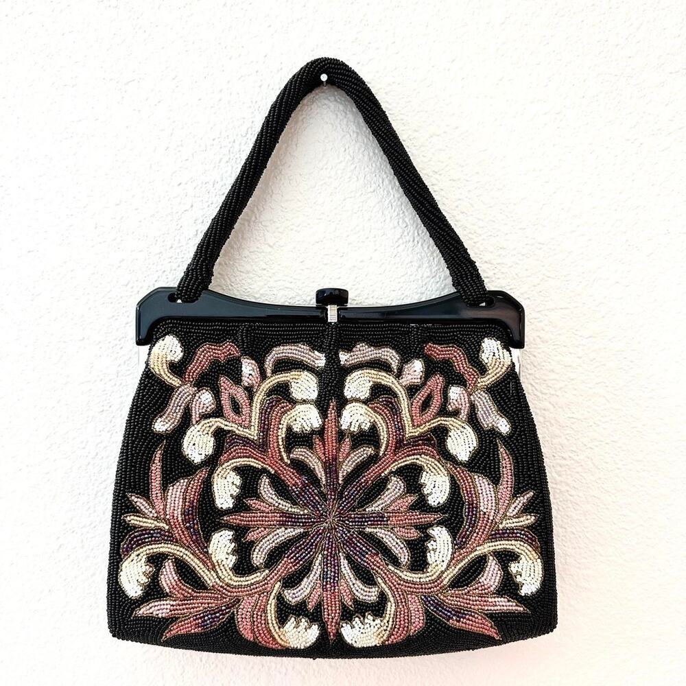 Gorgeous black beaded shoulder bag